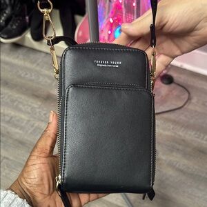 Forever Young Black Crossbody with Gold Details